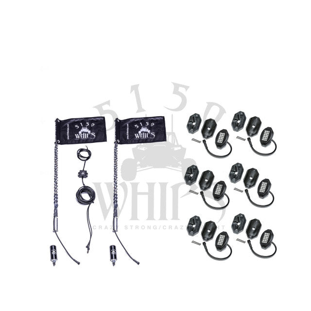 5150 WHIPS 187 WHIPS AND ROCK LIGHT COMBO KIT