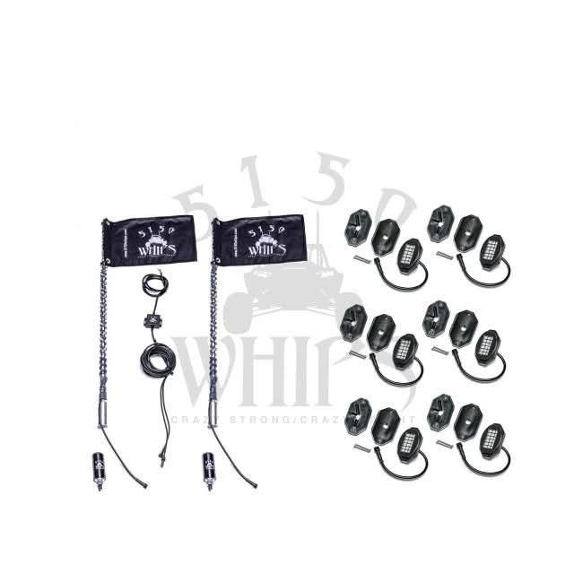 5150 WHIPS 187 WHIPS AND ROCK LIGHT COMBO KIT