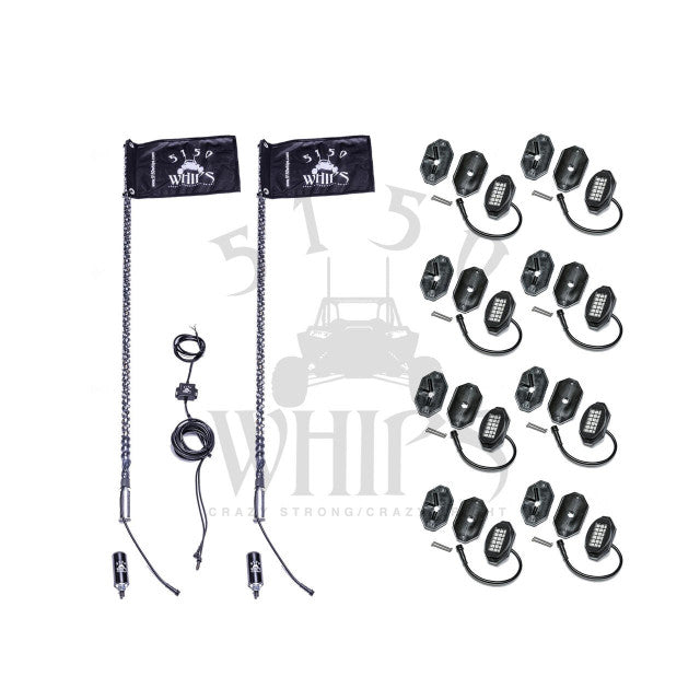 5150 WHIPS 187 WHIPS AND ROCK LIGHT COMBO KIT