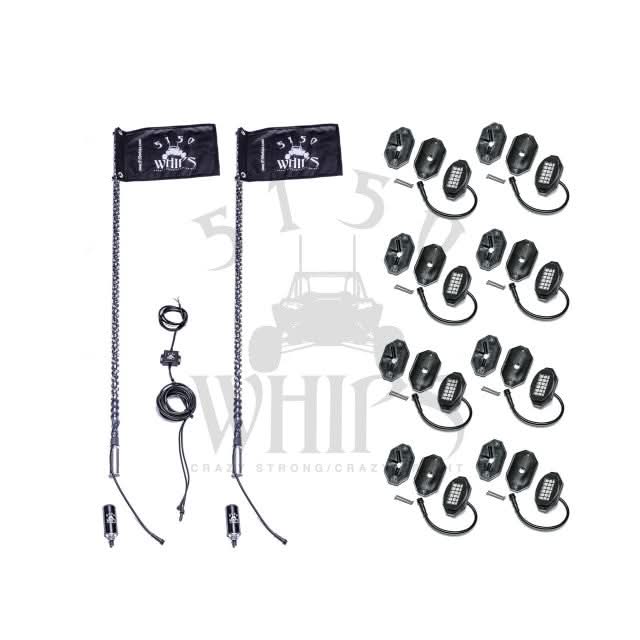 5150 WHIPS 187 WHIPS AND ROCK LIGHT COMBO KIT