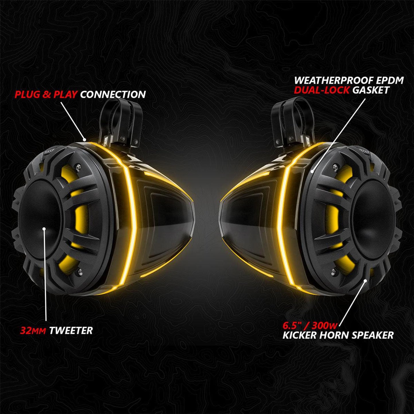 SSV WORKS CAN-AM MAVERICK R PHASE-6 K-SPEC 1650 WATT 6-SPEAKER SYSTEM WITH 6" HORNS