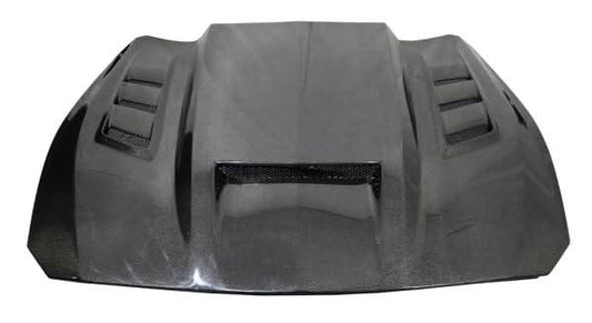 Double Sided Carbon Fiber Hood Terminator Style for Ford Mustang 2024-2025