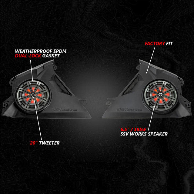 SSV WORKS CAN-AM MAVERICK R PHASE-6 K-SPEC 1650 WATT 6-SPEAKER SYSTEM WITH 6" HORNS