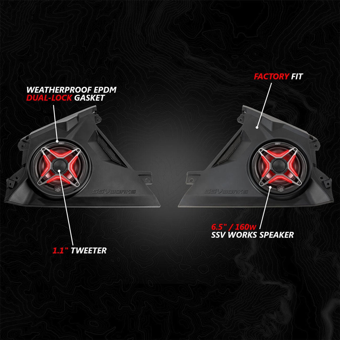 SSV WORKS CAN-AM MAVERICK R PHASE-5 V-SPEC 1650 WATT 6-SPEAKER SYSTEM