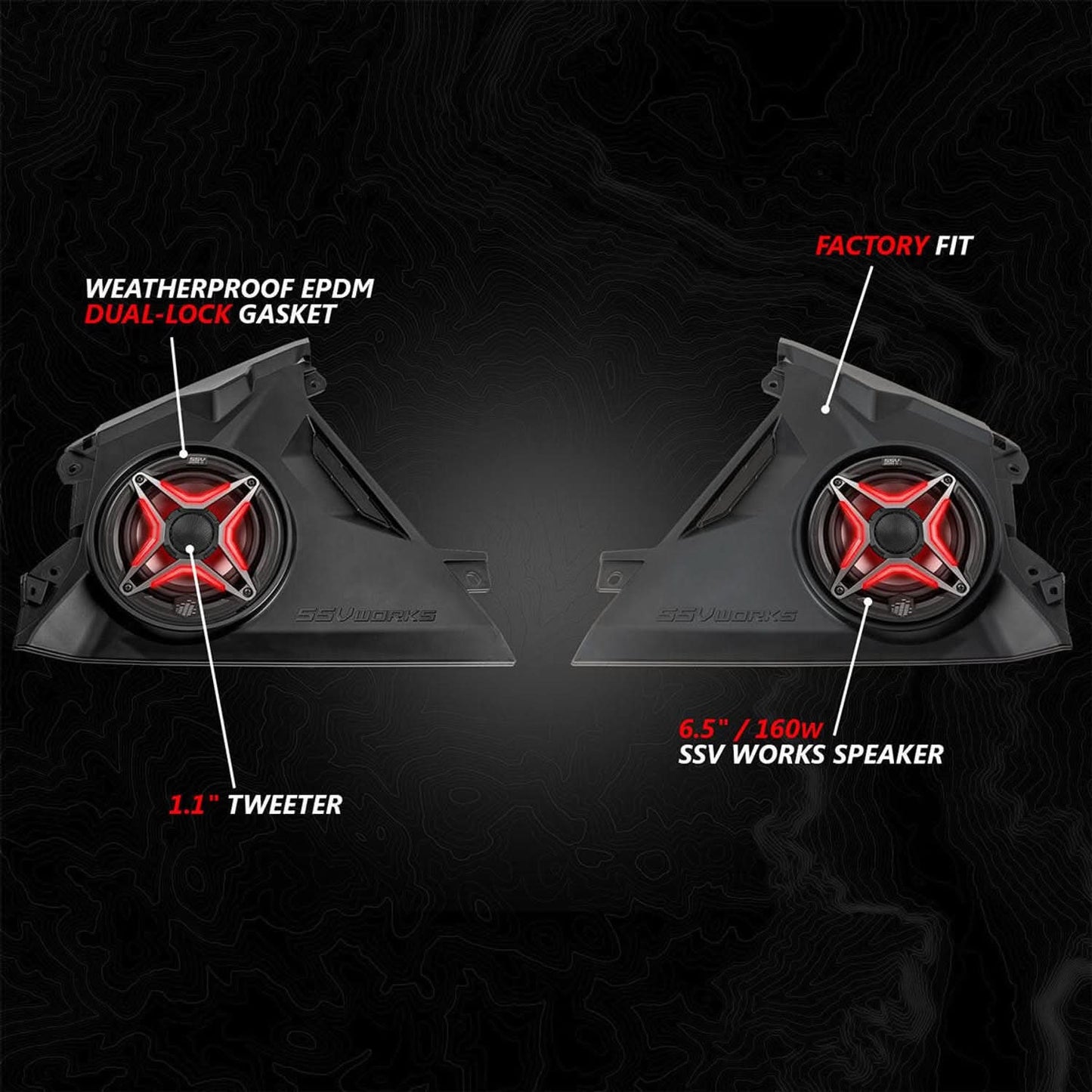 SSV WORKS CAN-AM MAVERICK R PHASE-5 V-SPEC 1650 WATT 6-SPEAKER SYSTEM