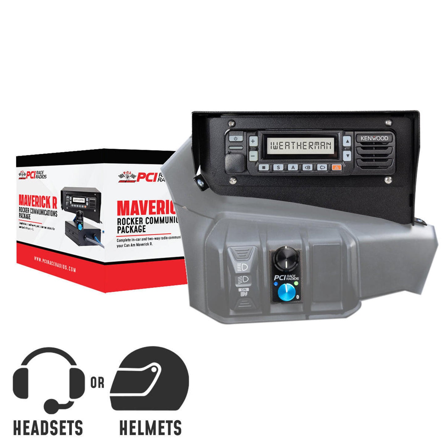 PCI RACE RADIOS CAN-AM MAVERICK R PCI ROCKER COMMUNICATIONS PACKAGE