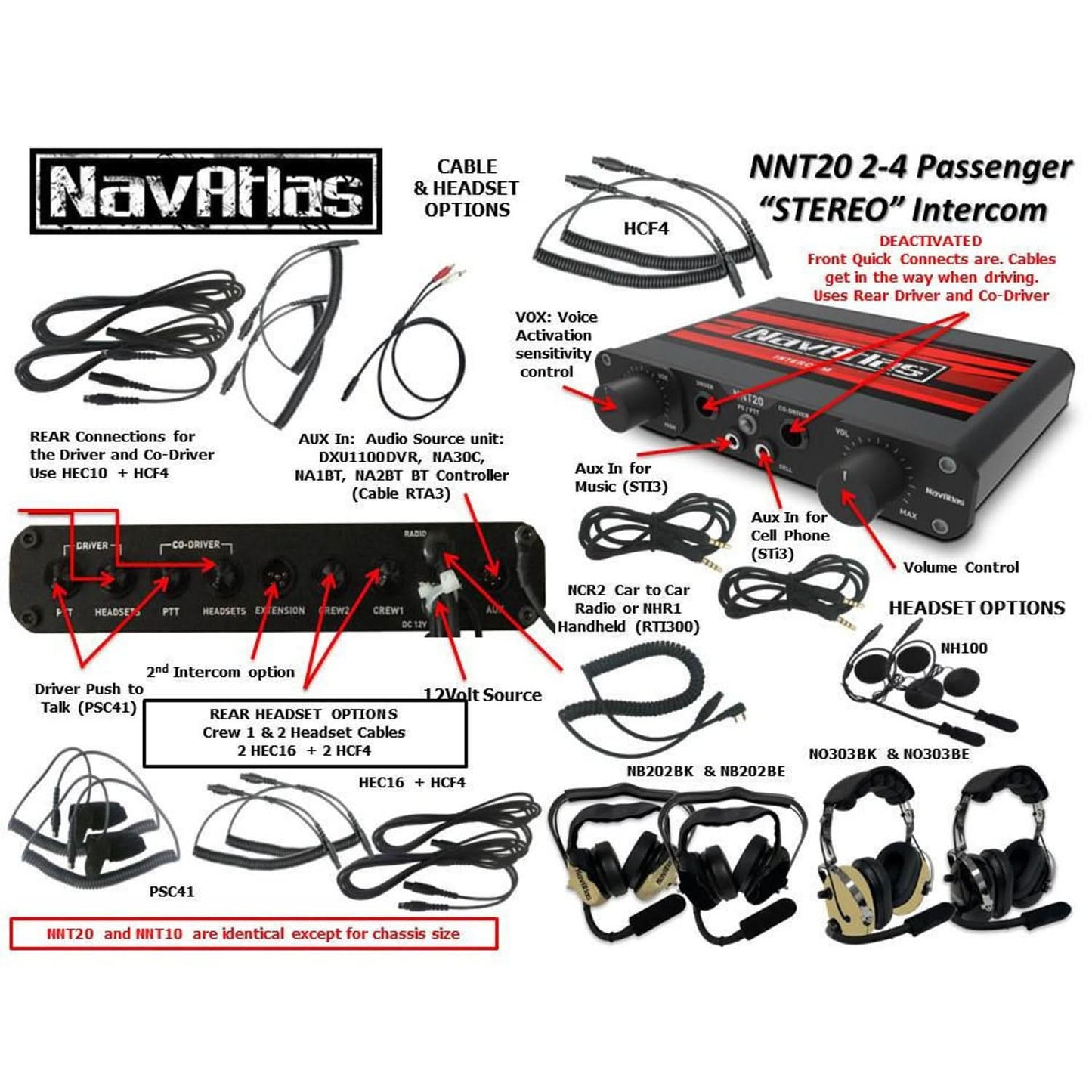NAVATLAS NNT20 4 PERSON INTERCOM AND RADIO BUNDLE (IN-HELMET HEADSET)