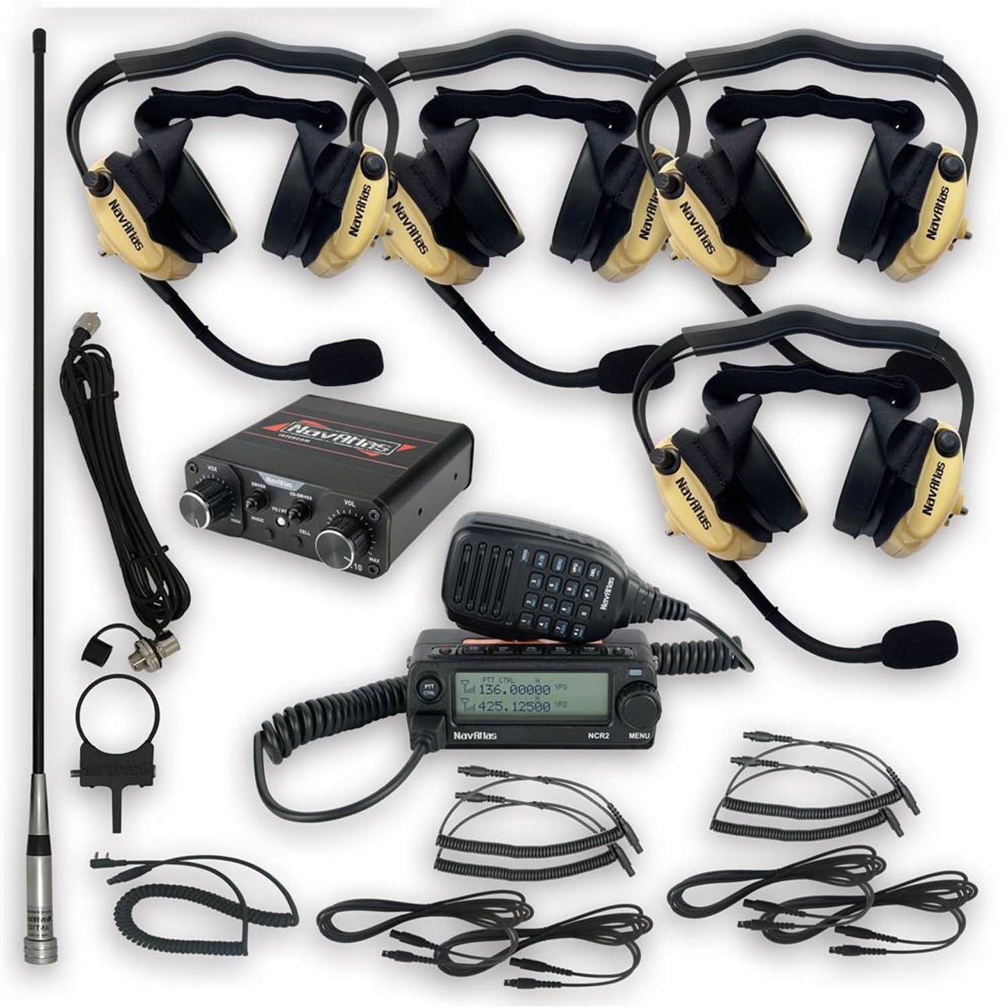 NAVATLAS NNT20 4 PERSON INTERCOM AND RADIO BUNDLE (BEHIND THE HEAD HEADSET)