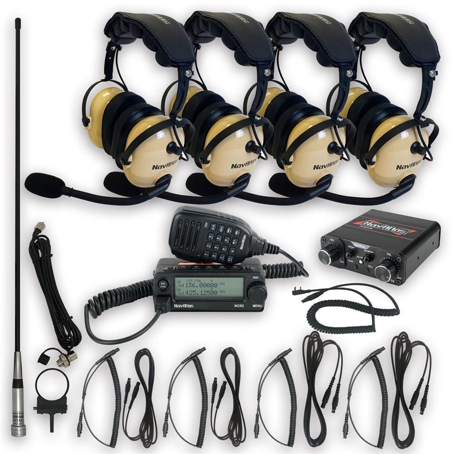 NAVATLAS NNT10 4 PERSON INTERCOM AND RADIO BUNDLE (OVER THE HEAD HEADSET)