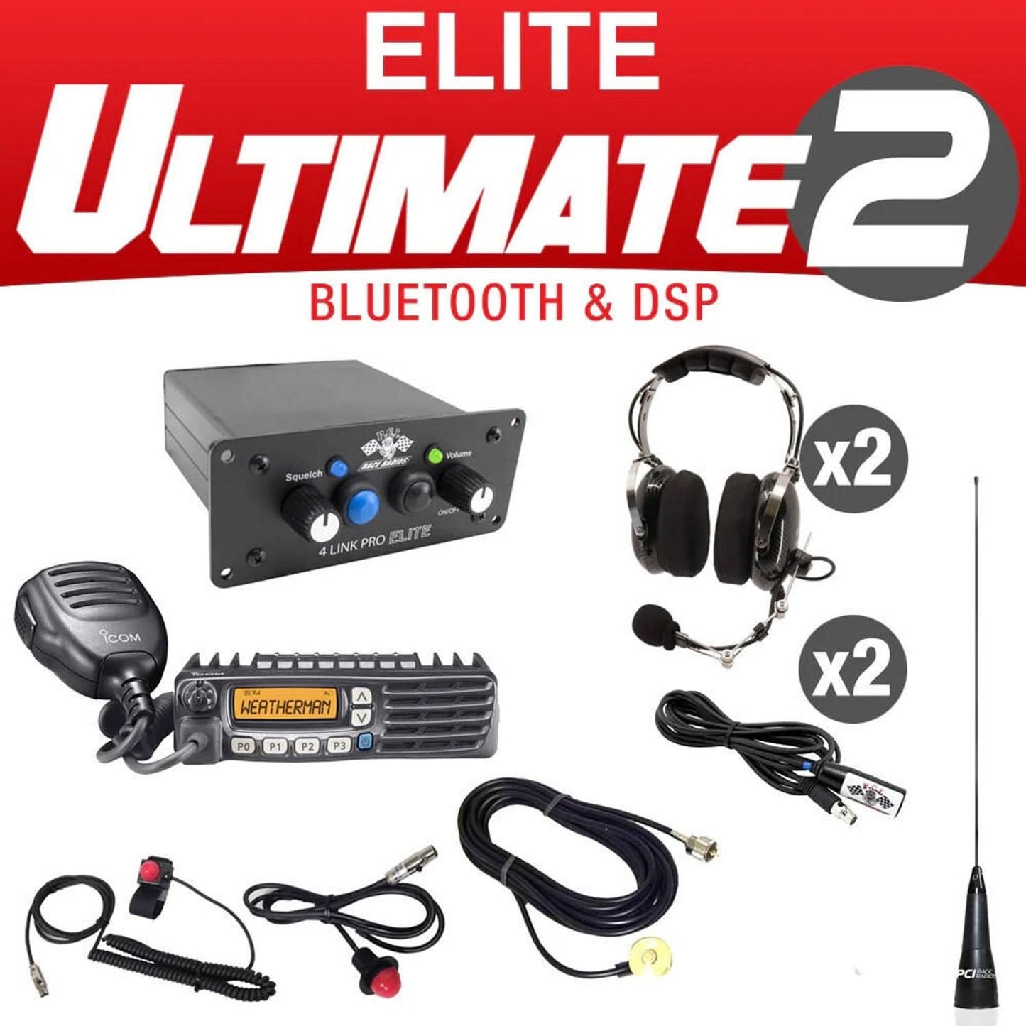 PCI RACE RADIOS ELITE ULTIMATE PACKAGE INTERCOM, RADIO AND HEADSET KIT