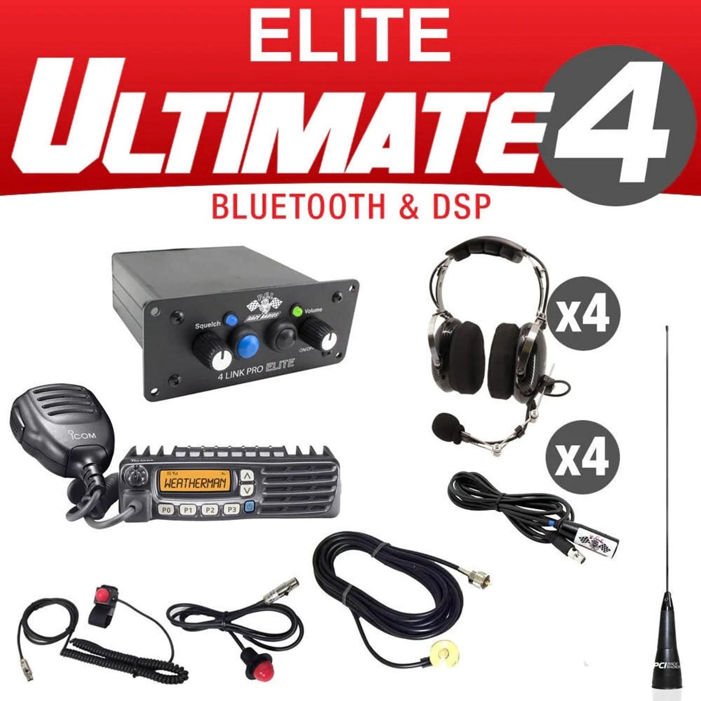 PCI RACE RADIOS ELITE ULTIMATE PACKAGE INTERCOM, RADIO AND HEADSET KIT