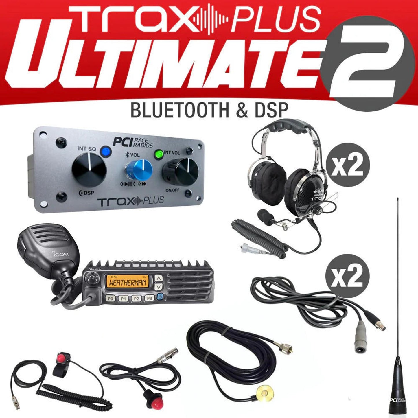 PCI Race Radios Trax Plus Ultimate Package | Intercom, Radio and Headset Kit