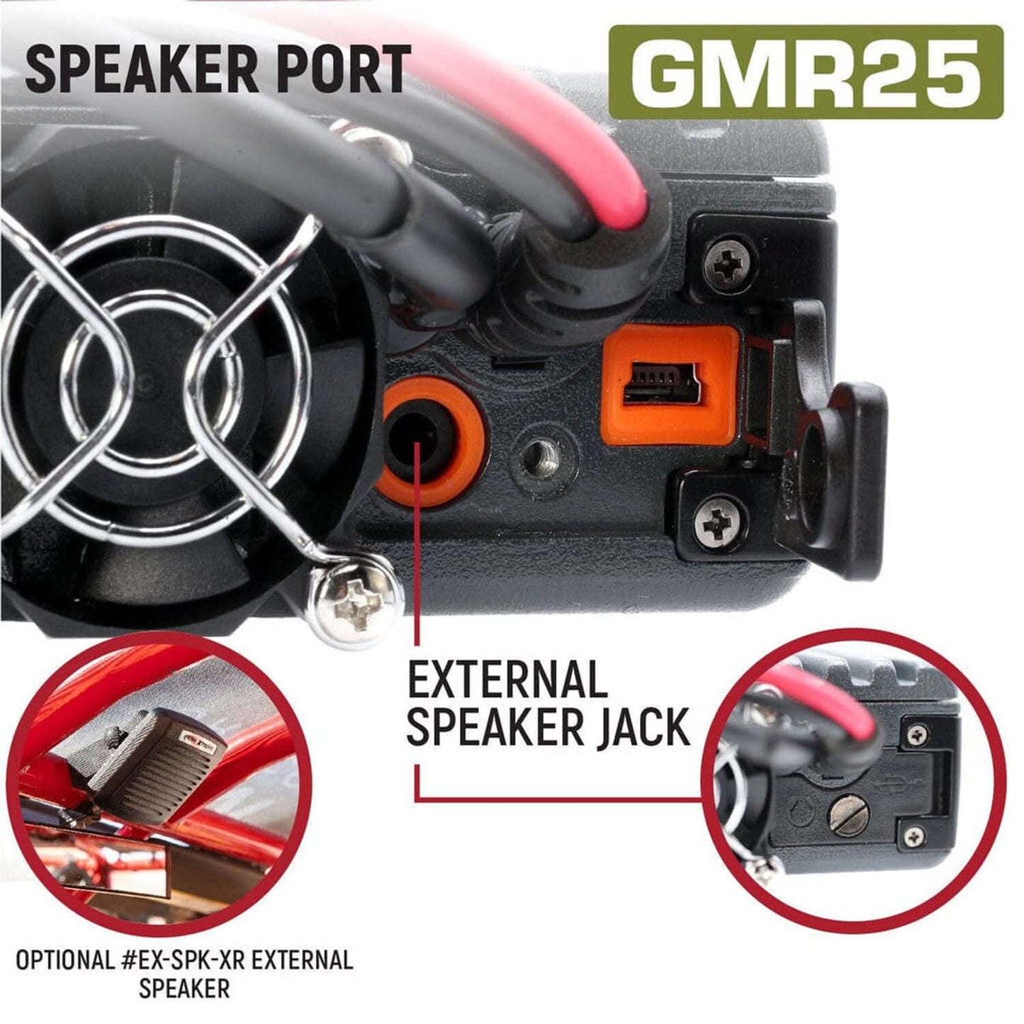 RUGGED RADIOS ADVENTURE RADIO KIT GMR25 WATERPROOF GMRS MOBILE RADIO KIT AND EXTERNAL SPEAKER