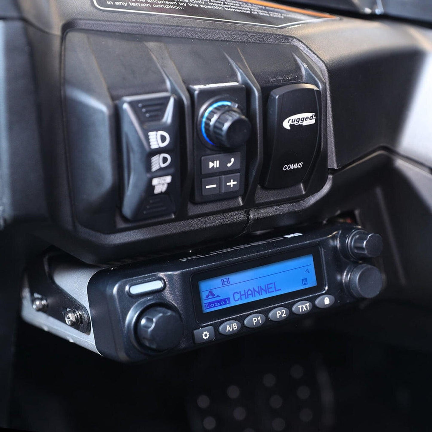 RUGGED RADIOS CAN-AM MAVERICK R COMPLETE COMMUNICATION KIT W ROCKER SWITCH INTERCOM AND 2-WAY RADIO