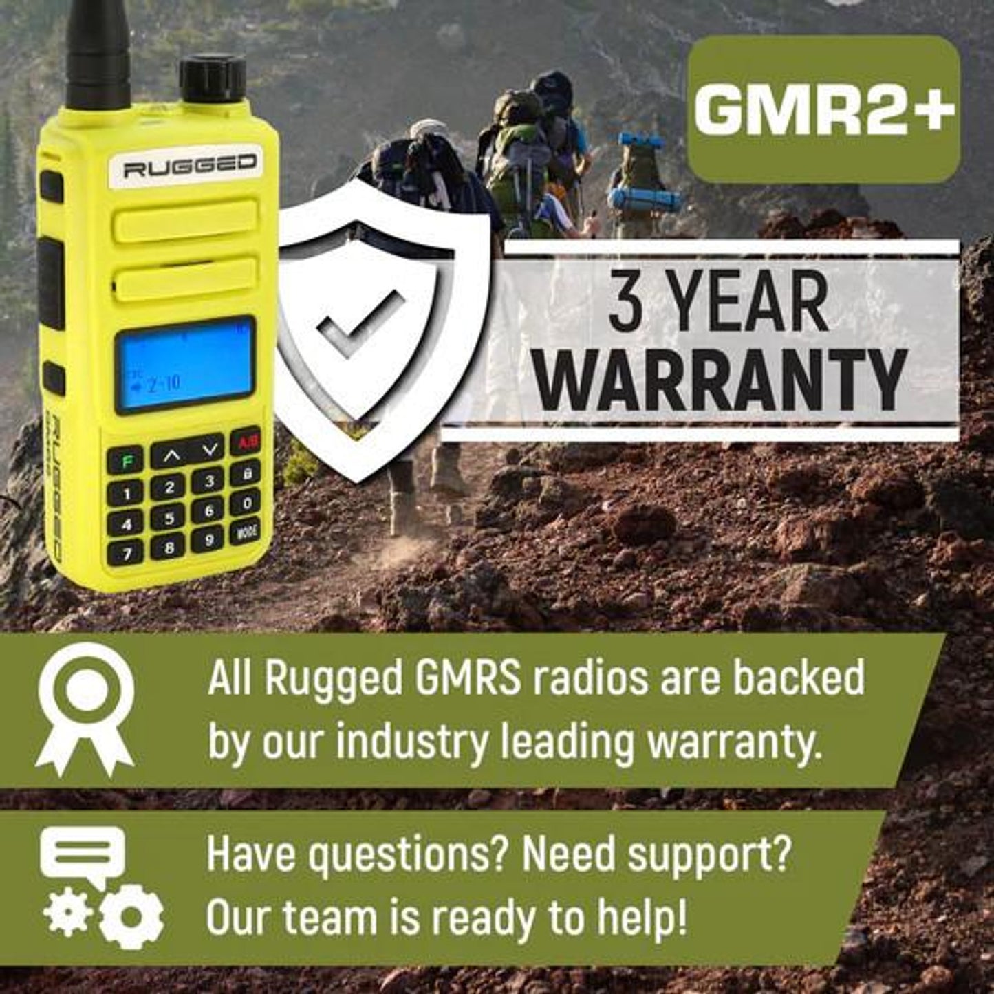 RUGGED RADIOS HIGH VISIBILITY GMR2 PLUS EMERGENCY RADIO BUNDLE