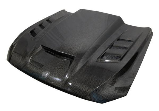 Double Sided Carbon Fiber Hood Terminator Style for Ford MUSTANG 2018-2023