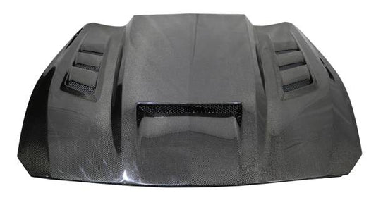 Double Sided Carbon Fiber Hood Terminator Style for Ford Mustang 2024-2025