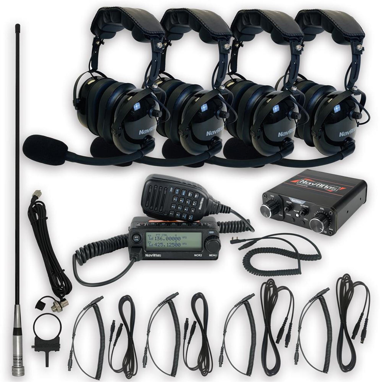 NAVATLAS NNT10 4 PERSON INTERCOM AND RADIO BUNDLE (OVER THE HEAD HEADSET)