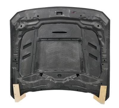 Double Sided Carbon Fiber Hood Terminator Style for Ford Mustang 2024-2025
