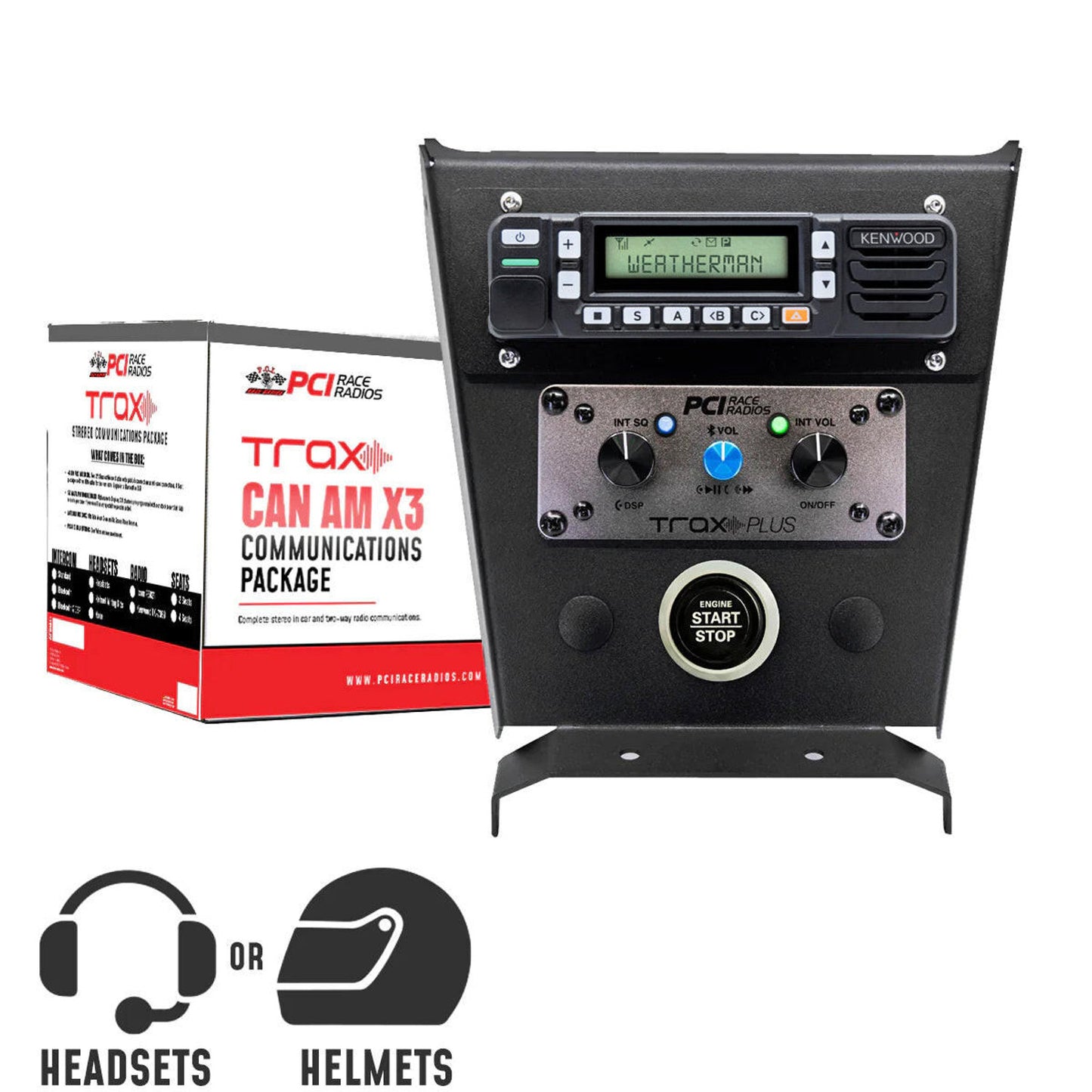 PCI RACE RADIOS CAN-AM MAVERICK X3 TRAX STEREO COMPLETE COMMUNICATION PACKAGE