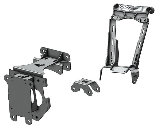 Can-Am Maverick X3 gusset and shock mount kit components for enhanced vehicle protection and performance.