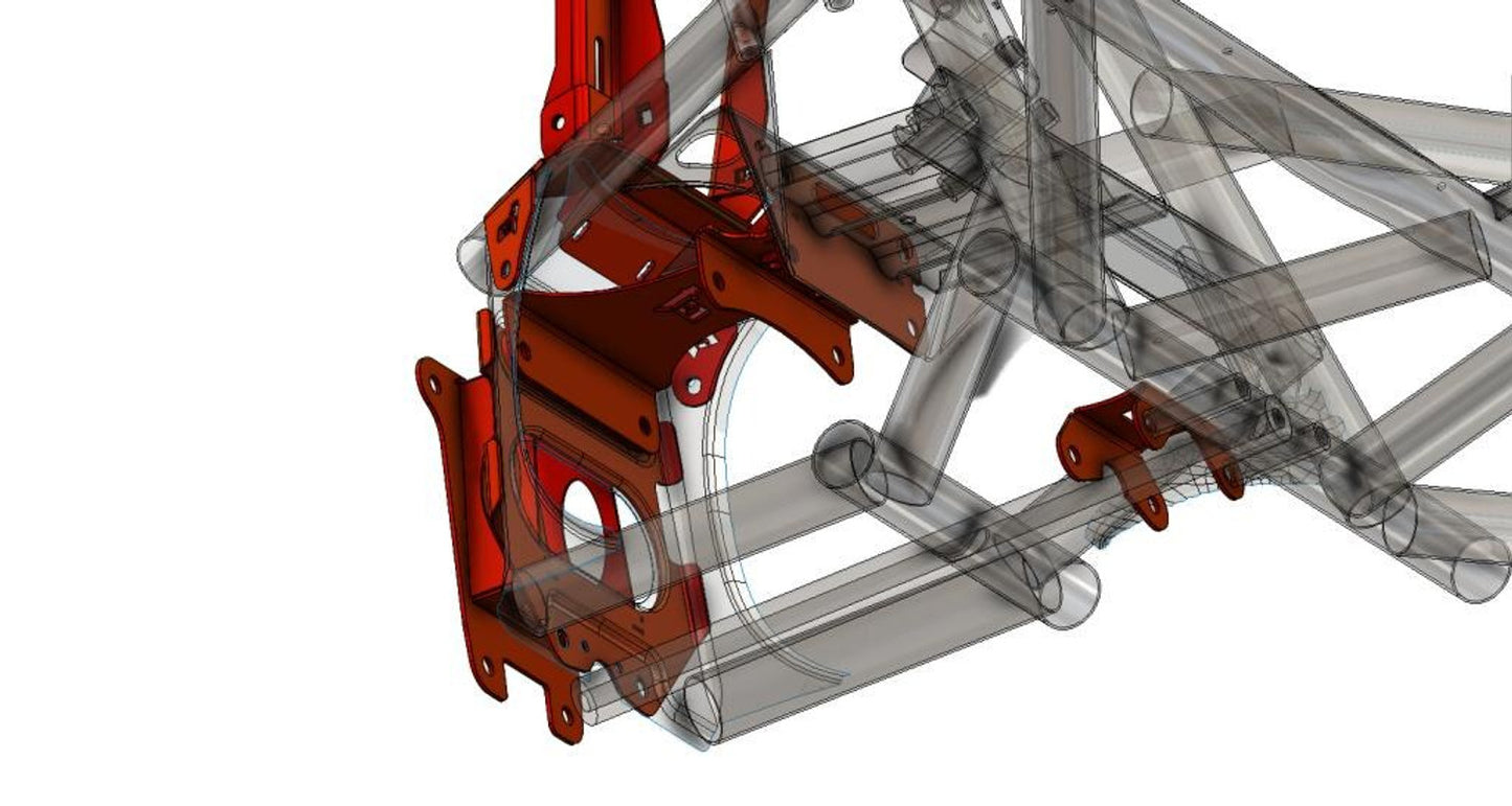 CT Race Worx Can-Am Maverick X3 Bombproof Gusset and Shock Mount Kit close-up view showing detailed design and structure.