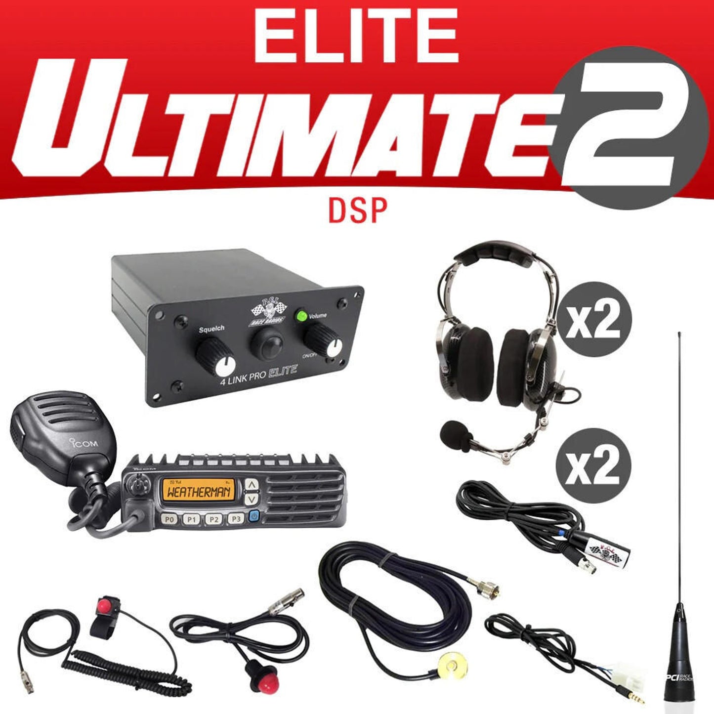 PCI RACE RADIOS ELITE ULTIMATE PACKAGE  INTERCOM, RADIO AND HEADSET KIT