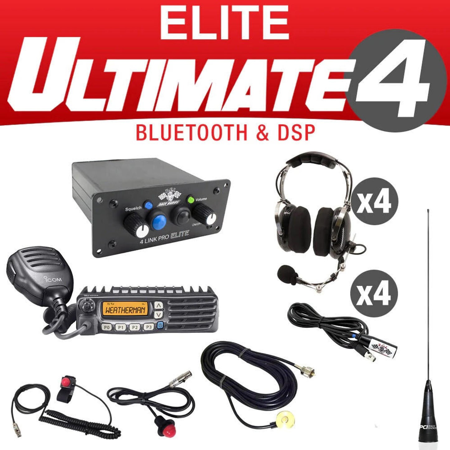 PCI RACE RADIOS ELITE ULTIMATE PACKAGE  INTERCOM, RADIO AND HEADSET KIT