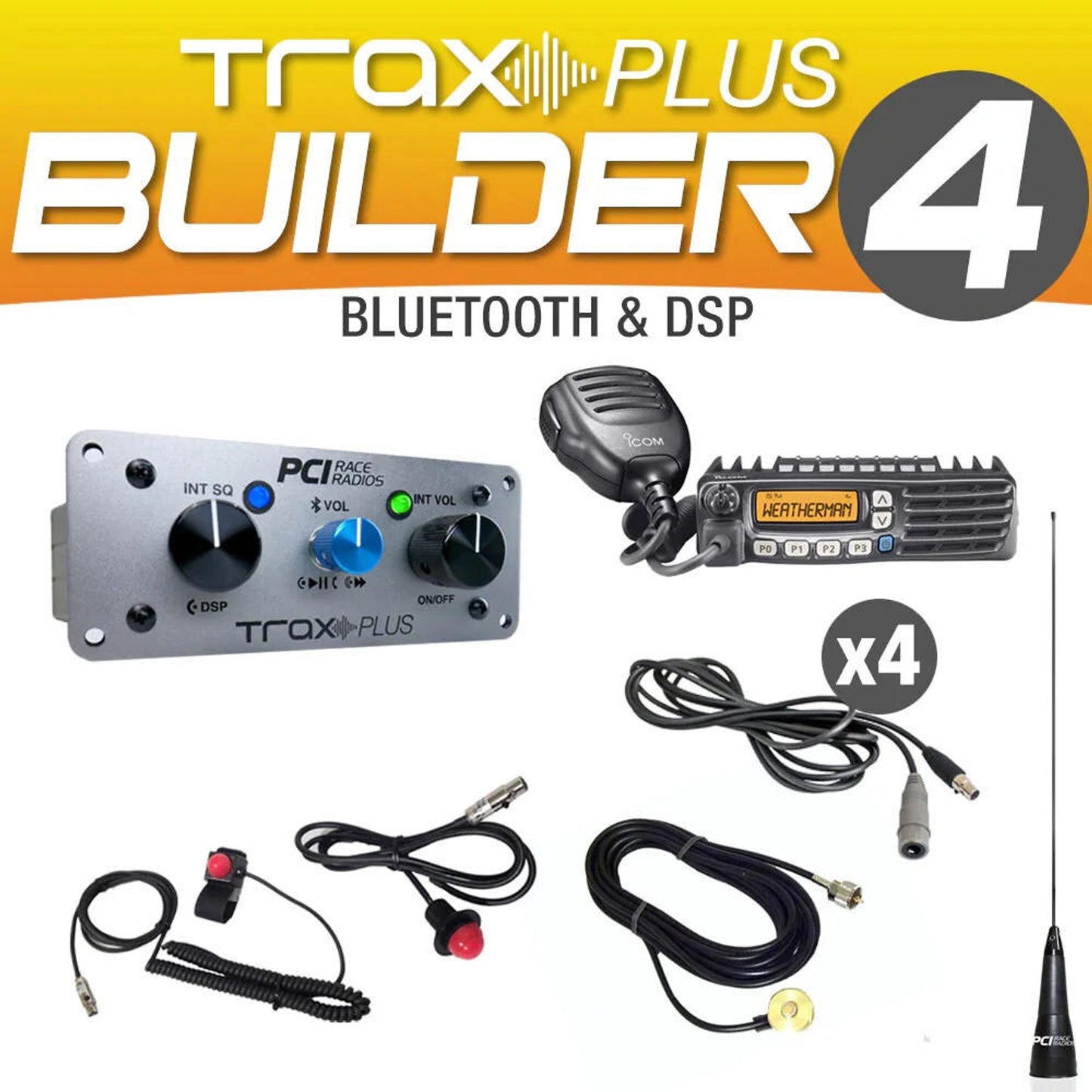 PCI RACE RADIOS TRAX PLUS BUILDER PACKAGE  INTERCOM AND RADIO KIT