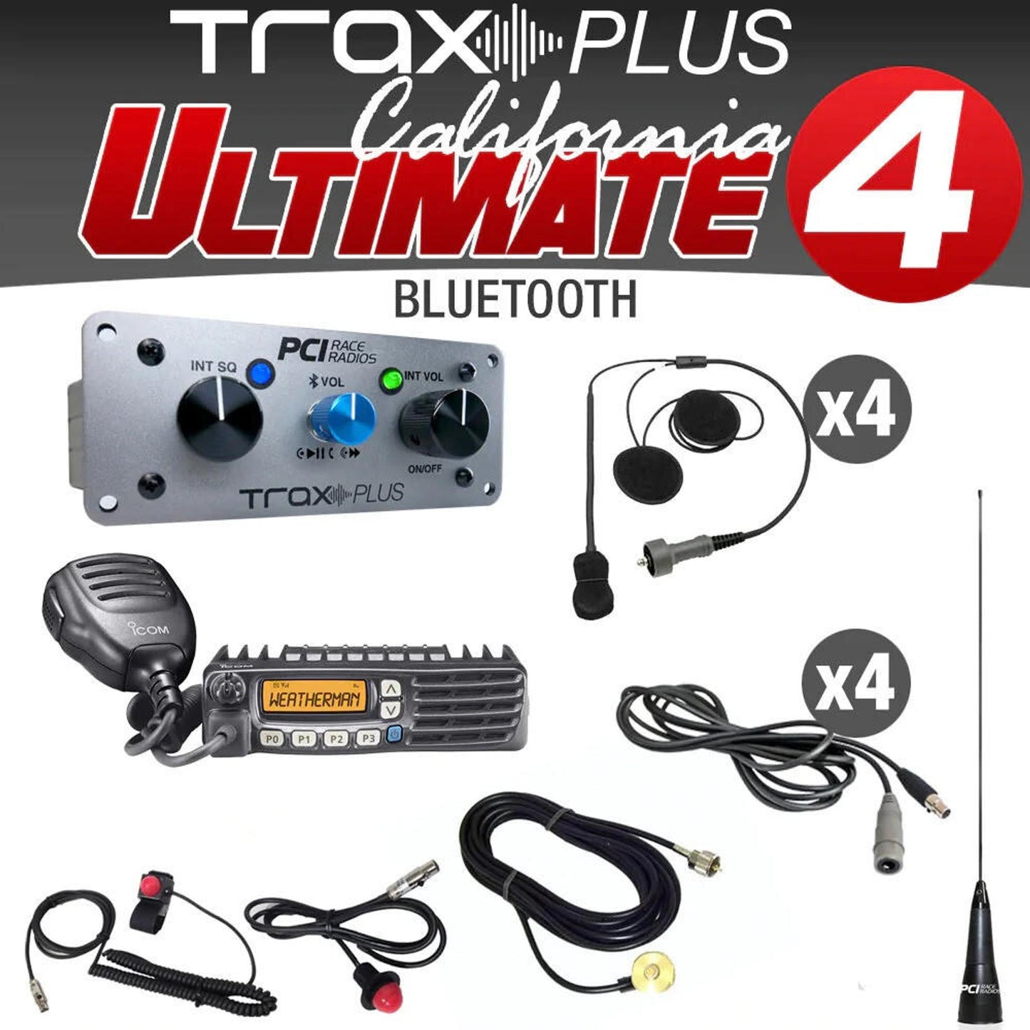 PCI RACE RADIOS TRAX PLUS CALIFORNIA ULTIMATE PACKAGE  INTERCOM, RADIO AND HEADSET KIT