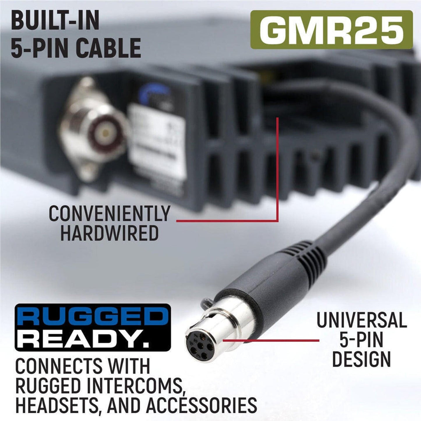 RUGGED RADIOS ADVENTURE RADIO KIT GMR25 WATERPROOF GMRS MOBILE RADIO KIT AND EXTERNAL SPEAKER