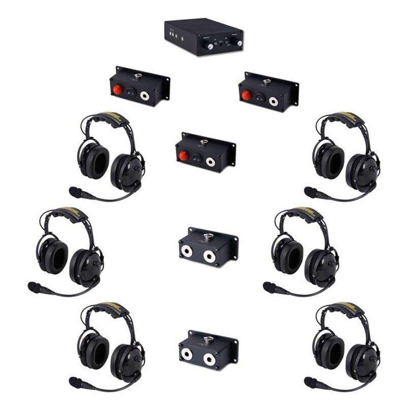 RUGGED RADIOS RRP800 FIRE  SAFETY INTERCOM DUAL RADIO 6 PLACE PLUS PUMP PANEL FIRE TRUCK KIT